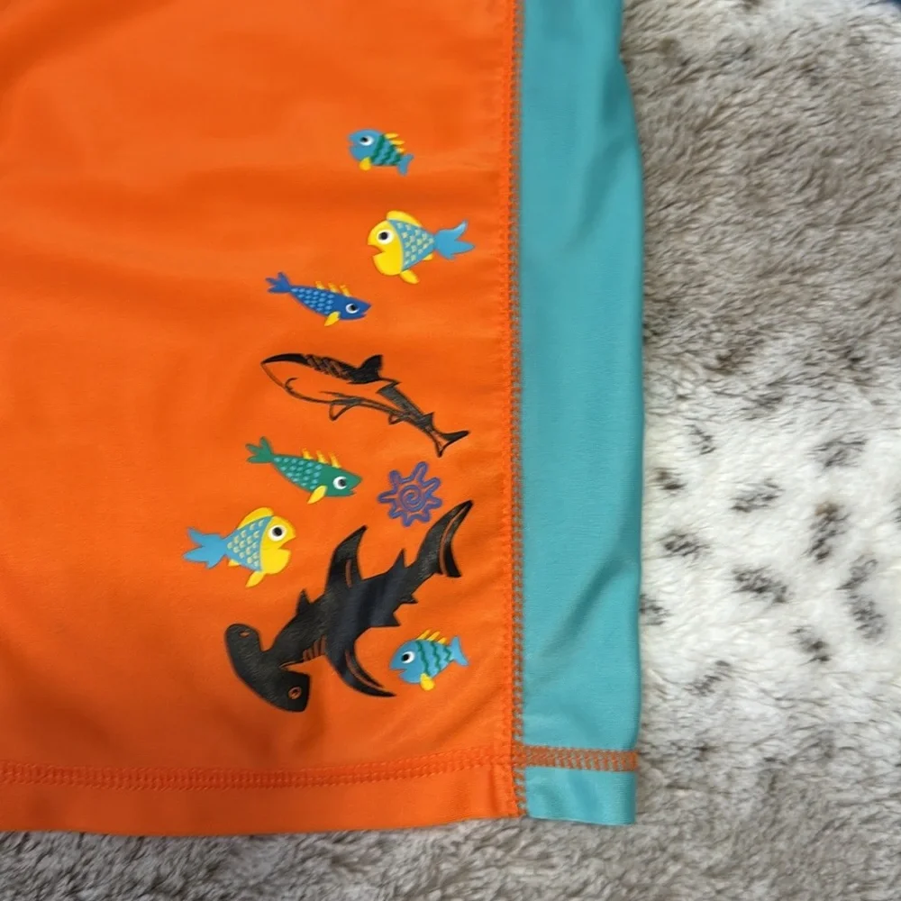 UV Skinz rashguard UPF 50 boys size 5T fish sharks tropical beach pool party